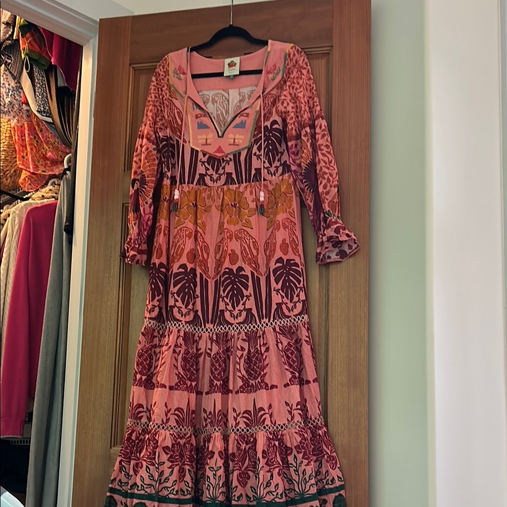 FARM Rio Pink and Red Ruffled Tiered Sundress - Picture 7 of 13